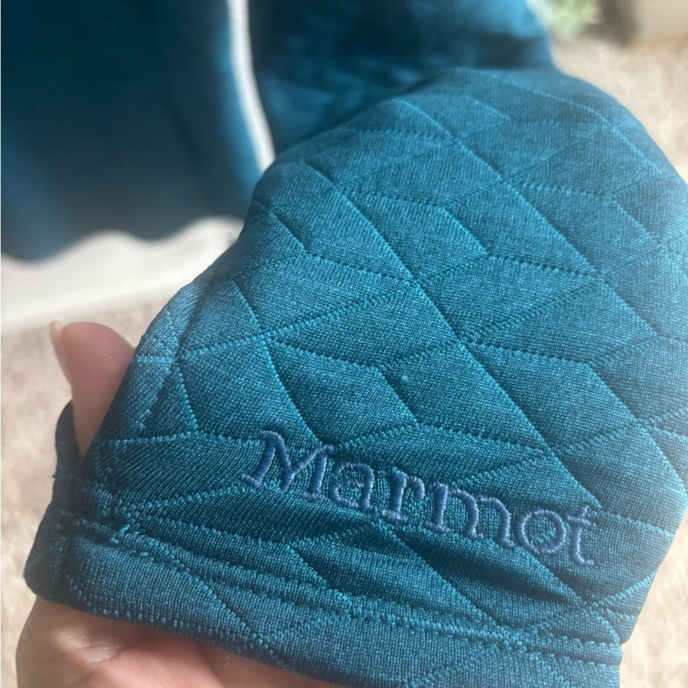 EUC Marmot Blue Quilted Sweater - Picture 3 of 4